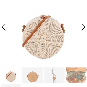 Woven cross body bag (cream colored)